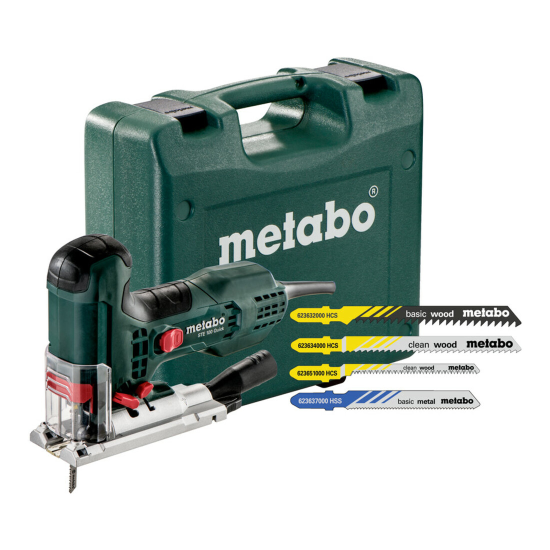 Metabo Scie sauteuse STE 100 Quick Set (601100900) avec 20 lames de scie sauteuse Coffret