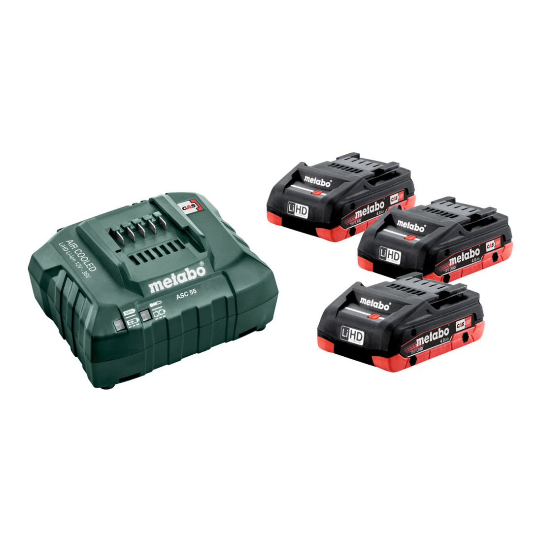 Metabo Kit de base 3 batteries LiHD 18 V /4 Ah, chargeur ASC 30-36 V