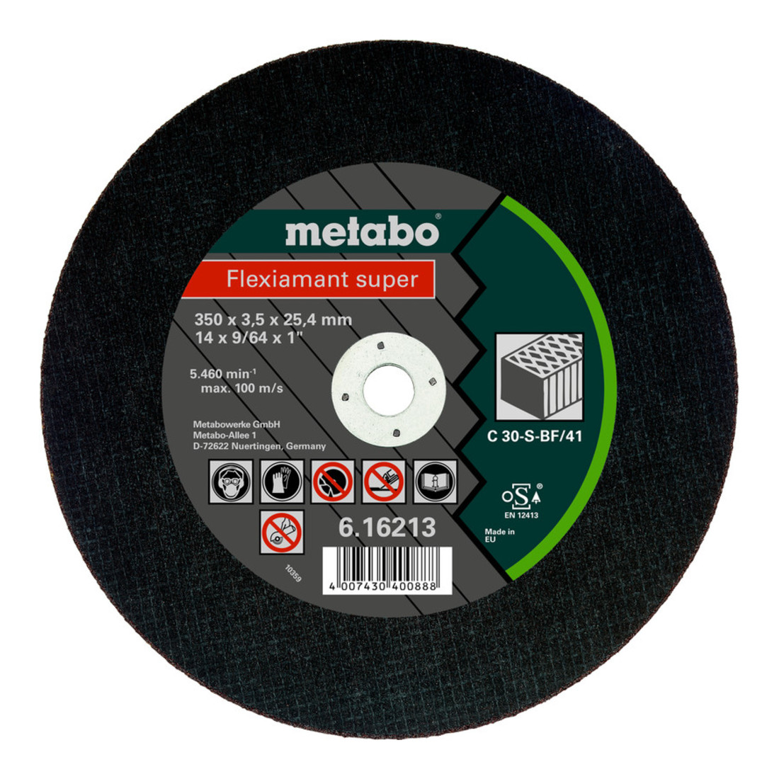Metabo Flexiamant super 300 x 3,0 x 25,4 pierre, meule de tronçonnage, modèle droit metabo