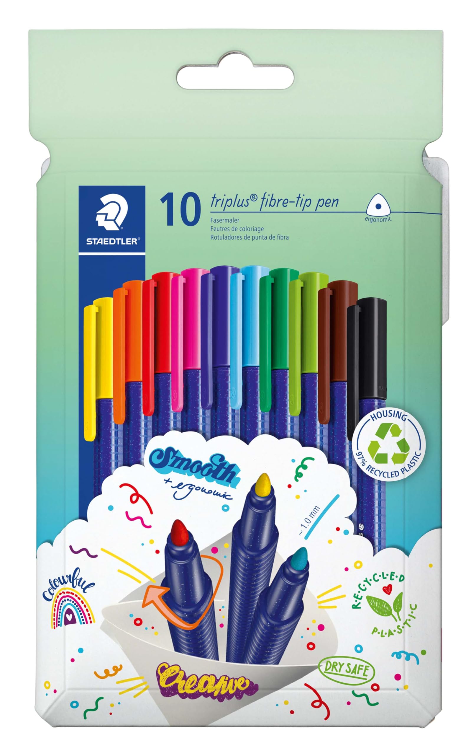 STAEDTLER Fasermaler triplus color rPP 10St