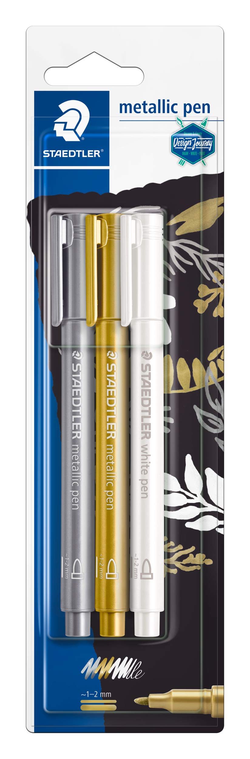STAEDTLER Marker metallic pen gold, silber & white BK retail