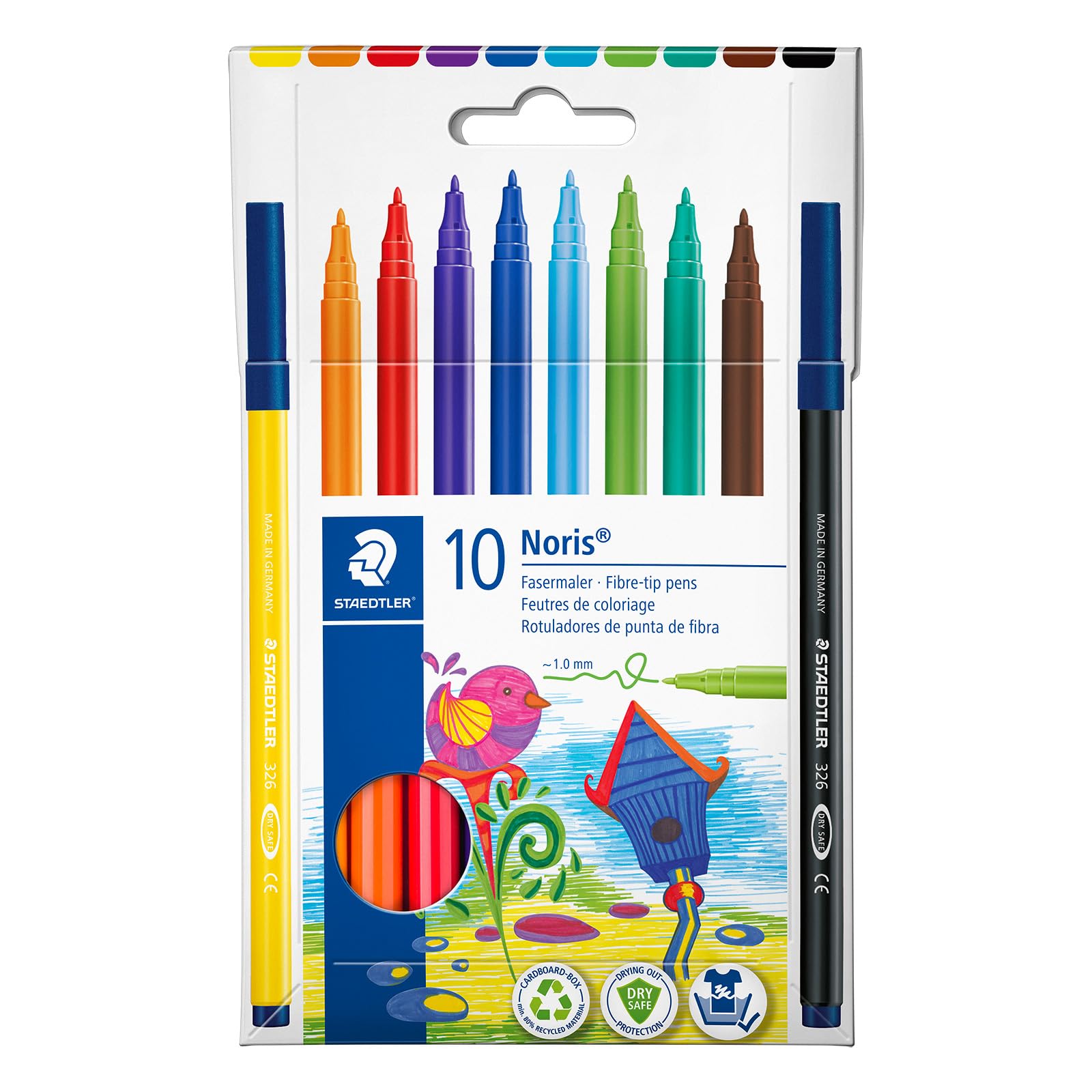 STAEDTLER Fasermaler Noris 10er-Set im Kartonetui 1mm retail