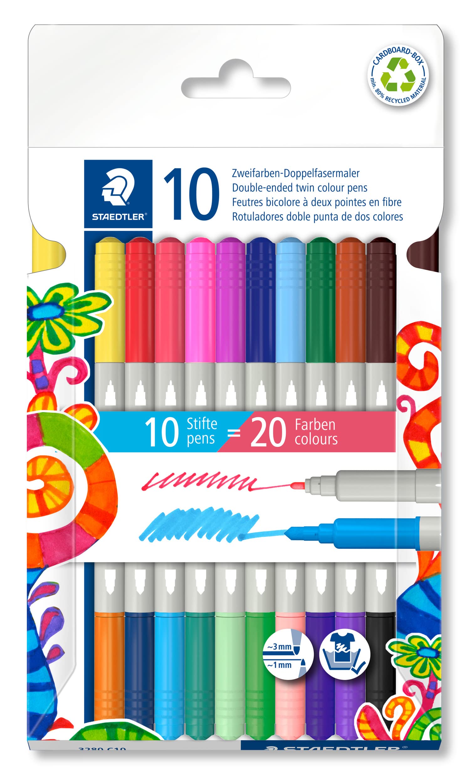 STAEDTLER Fasermaler D.spitze Twin color 10 St. retail