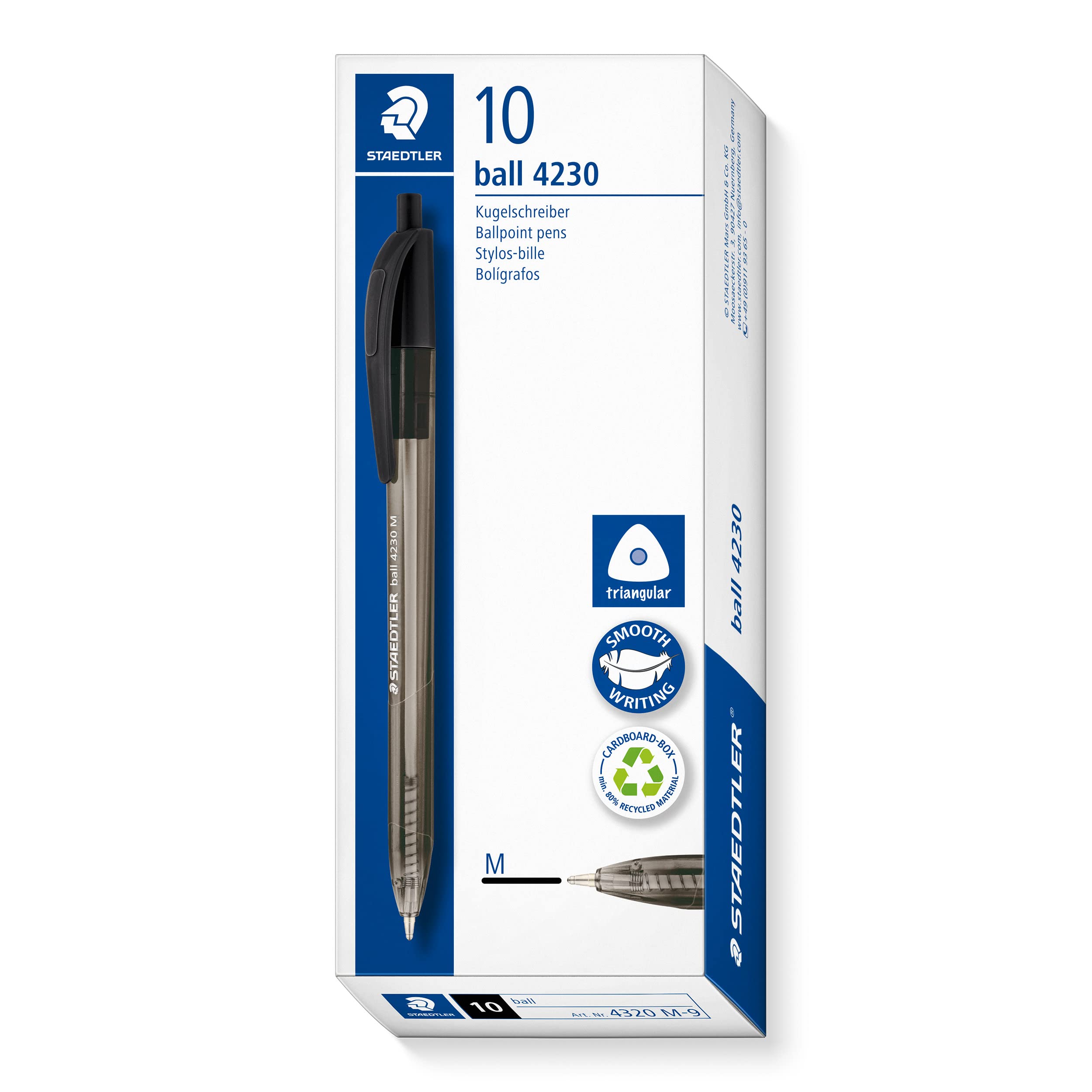 STAEDTLER Druckkugelschreiber BALL 4230 schwarz 1mm 10er-Set