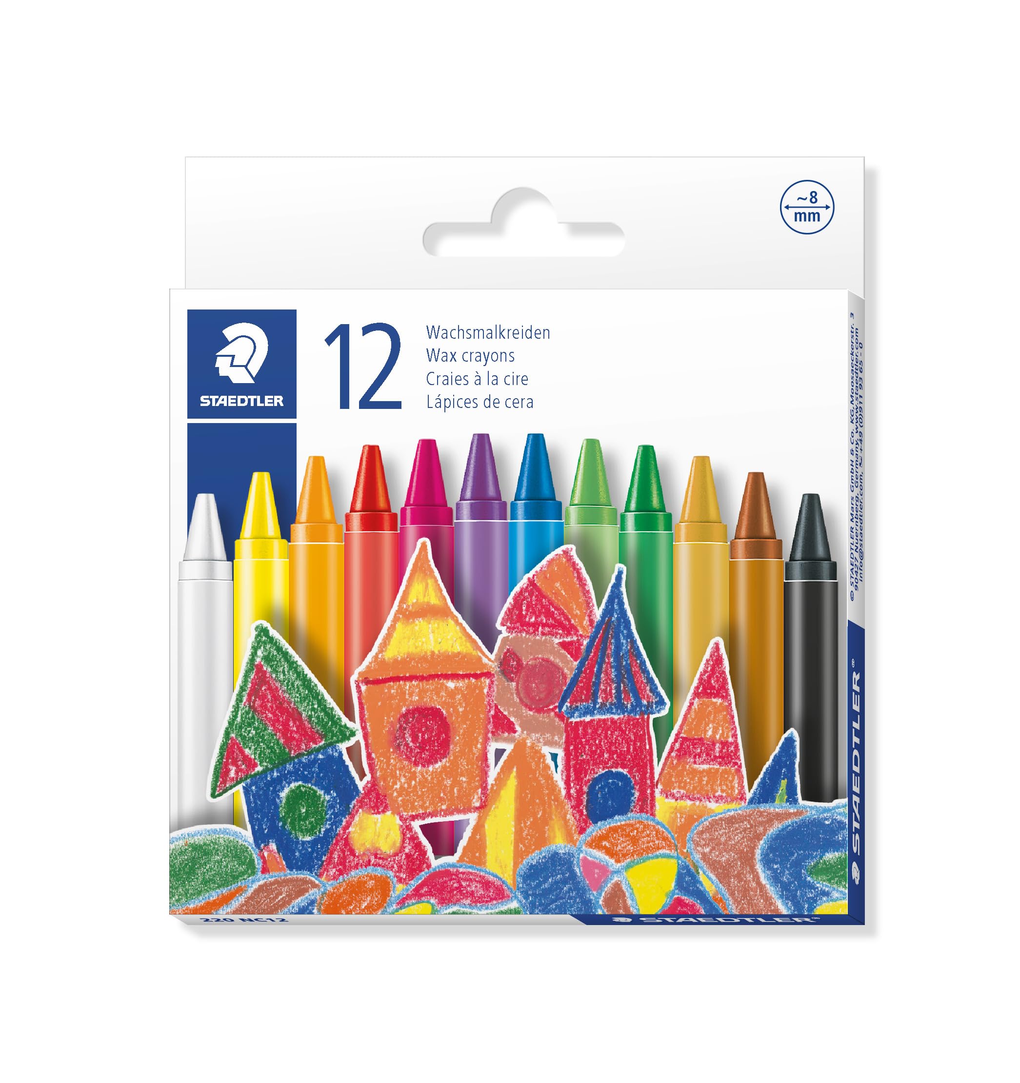 STAEDTLER Wachsmalkreide Noris 12er-Set im Kartonetui 8mm retail