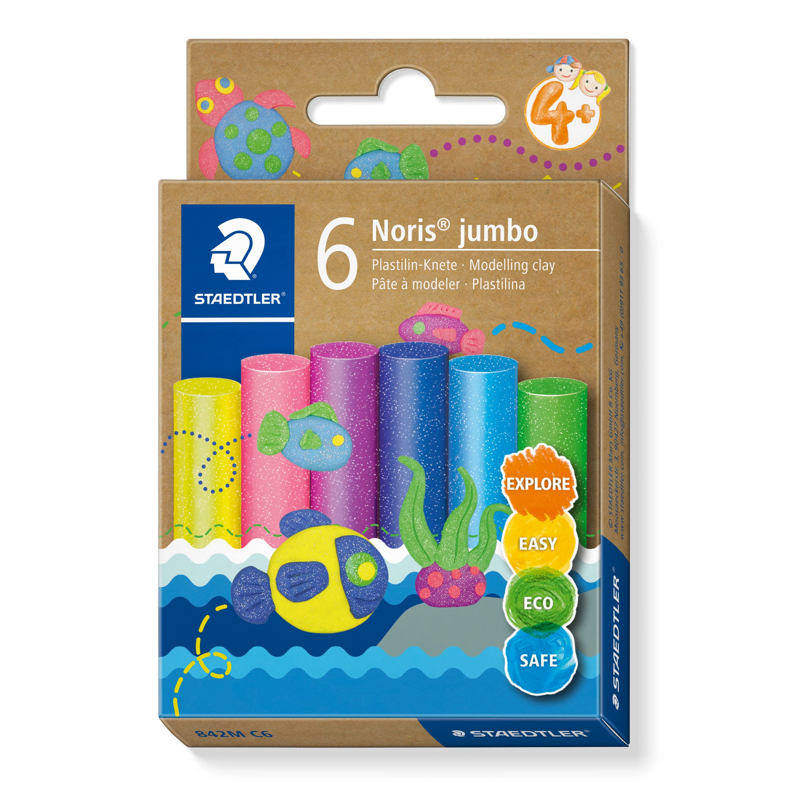 STAEDTLER Plastilin-Knete Noris Jumbo glitter