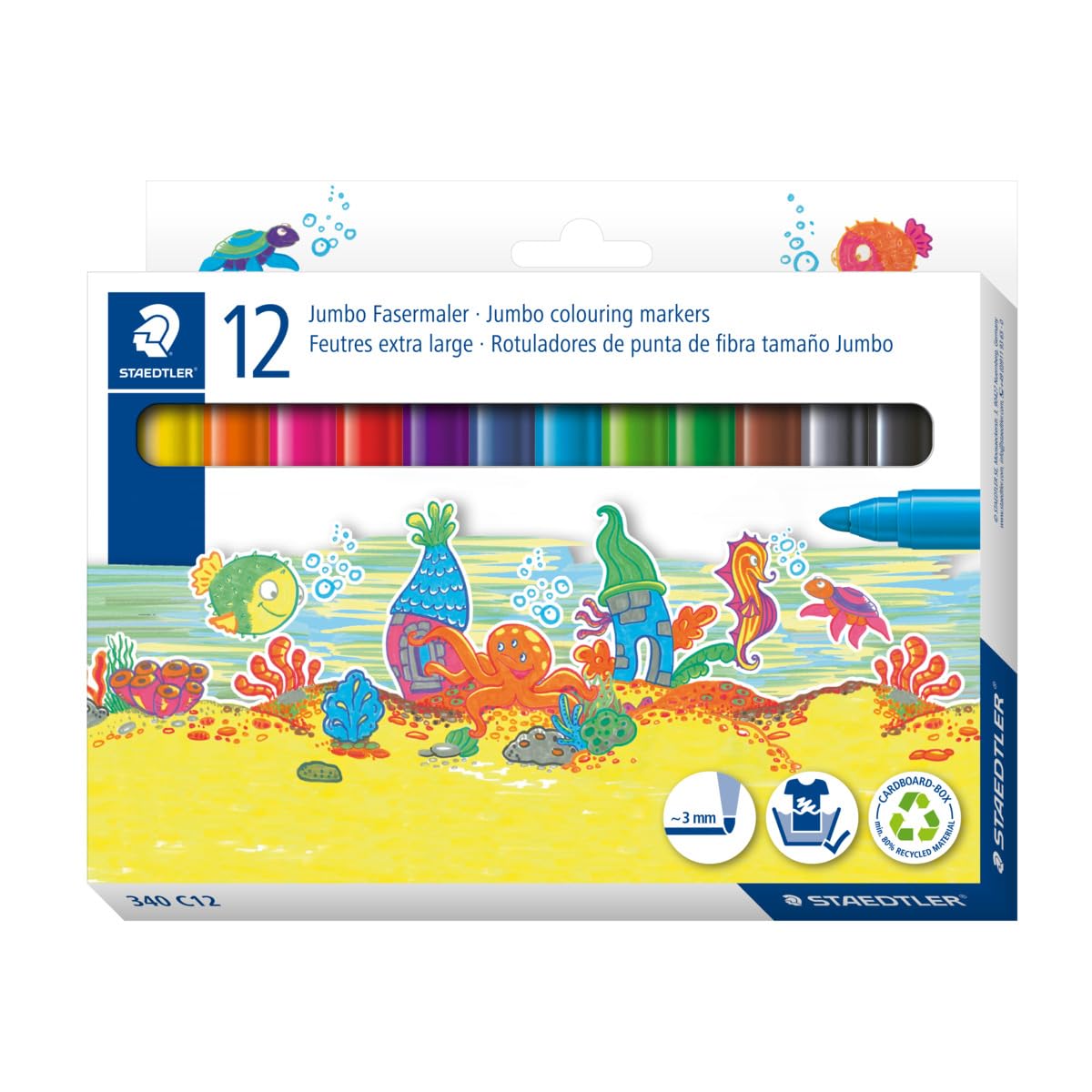 STAEDTLER Fasermaler Noris Jumbo 12er-Set retail