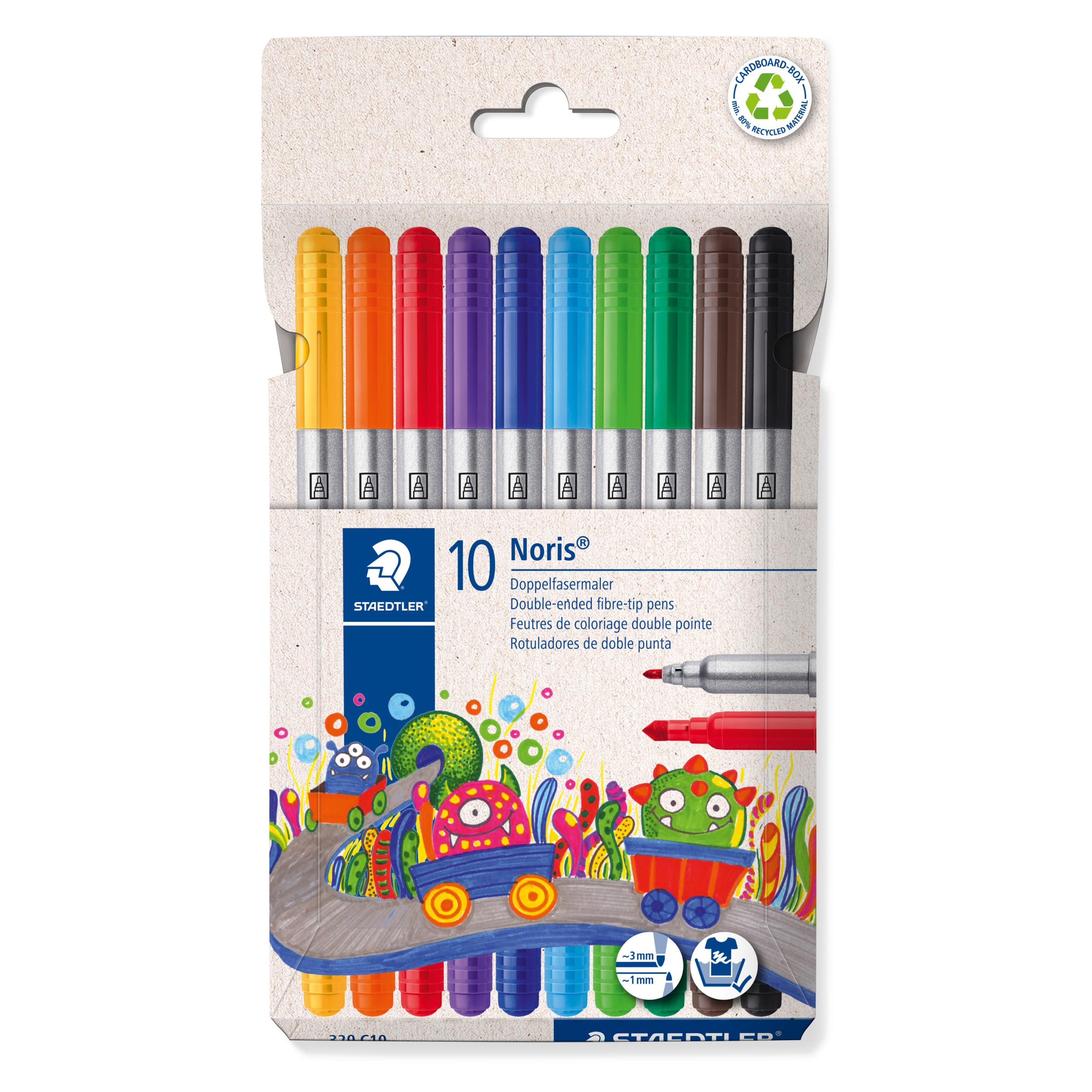 STAEDTLER Noris Club Fasermaler mit Doppelspitze 10er Pack retail
