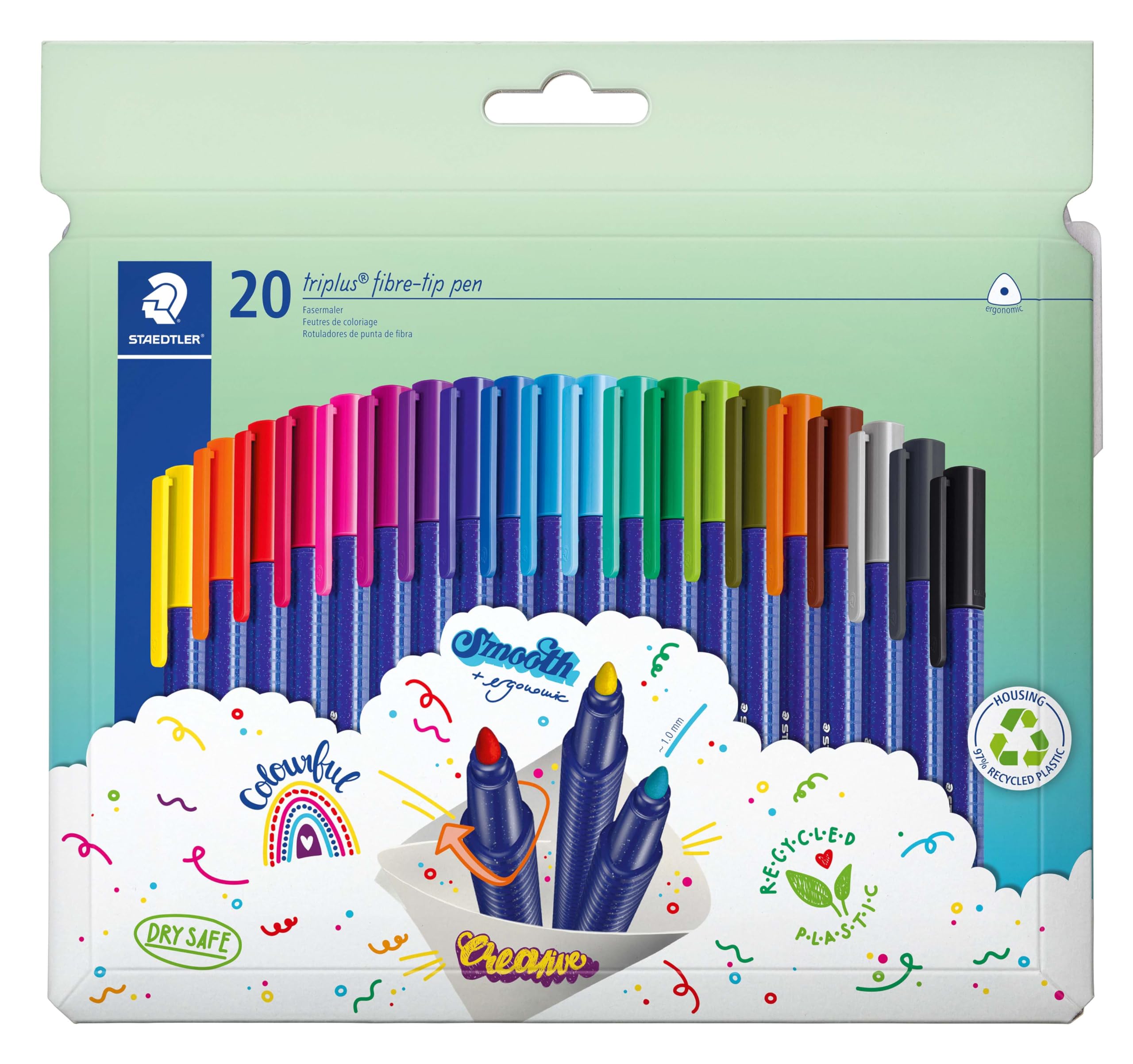 STAEDTLER Fasermaler triplus color rPP 20St
