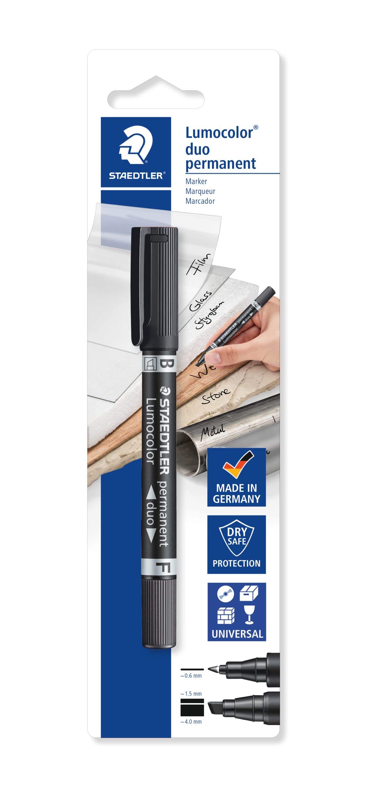 STAEDTLER Zweispitzmarker Lumocolor permanent BK retail