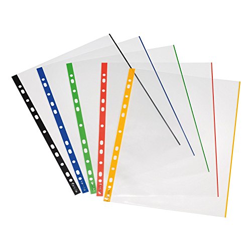 Herlitz Prospekthülle A4 glasklar farb. Rand 50er Packu