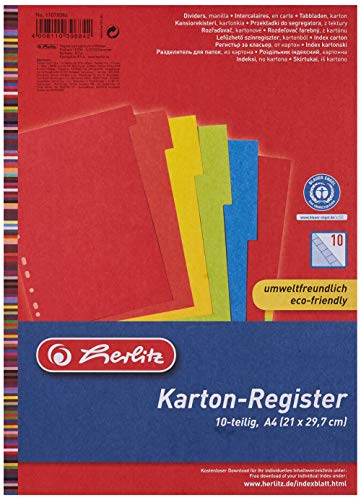 Herlitz Register 10tlg A4 Manilakarton intensivfarbig Karton
