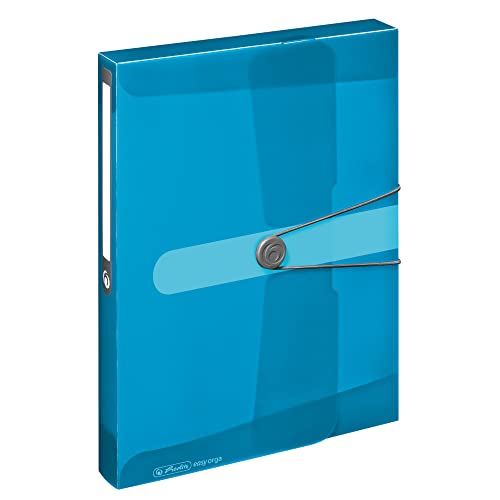 Herlitz Sammelbox A4 PP 4.0cm blau transp. m.Gummizug