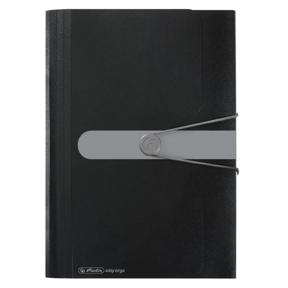 Herlitz Fächermappe A4 PP schwarz 12 Fächer m.Gummizug