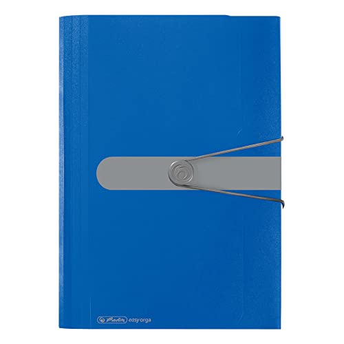 Herlitz Fächermappe A4 PP blau opak 12 Fächer m.Gummizug