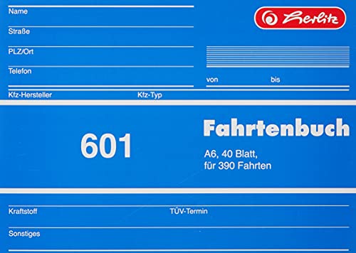Herlitz Fahrtenbuch A6 40 Blatt 1 Stück