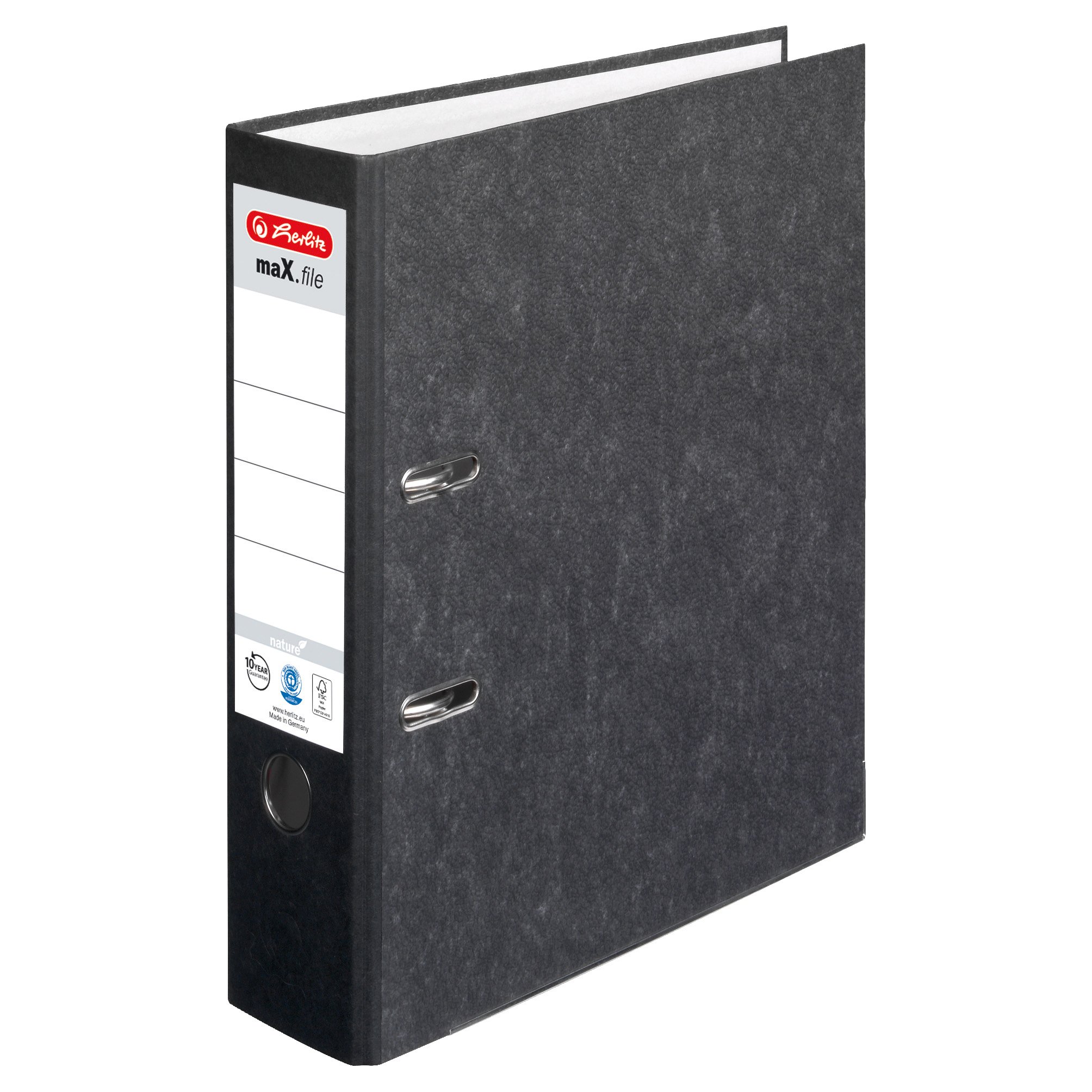 Herlitz Ordner maX.file nature A4 8cm schwarz Wolkenmarmor