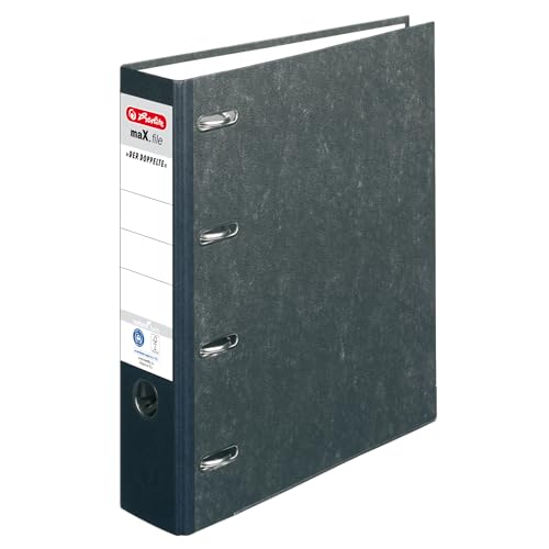 Herlitz Doppelordner maX.file nature A4 7cm schw. Rückensch.