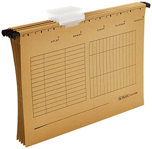 Herlitz Hängemappe A4 Karton natron +Beschrift. 5er Pack