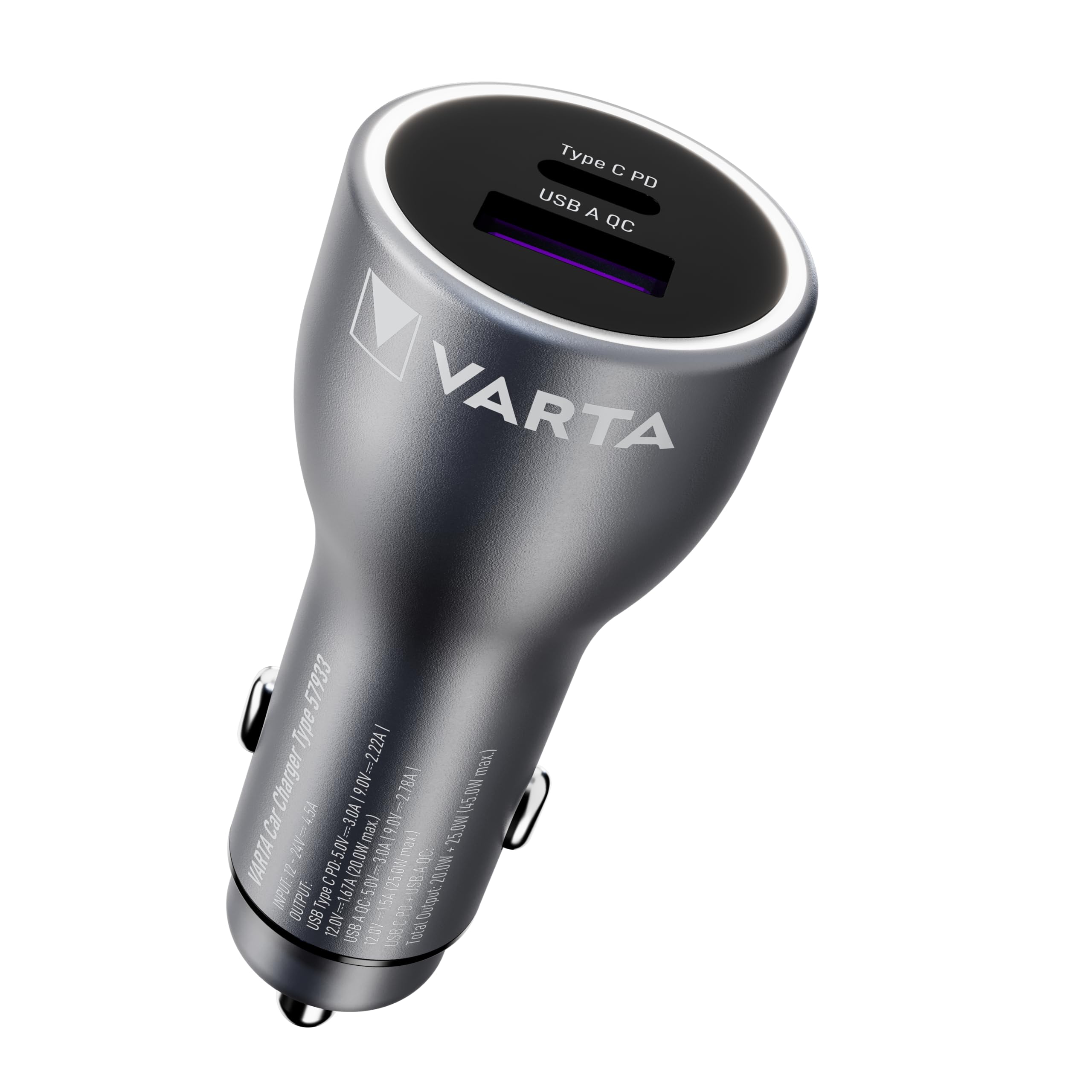 Varta Ladegerät 45W Car Charger 1x USB-A 1x USB-C