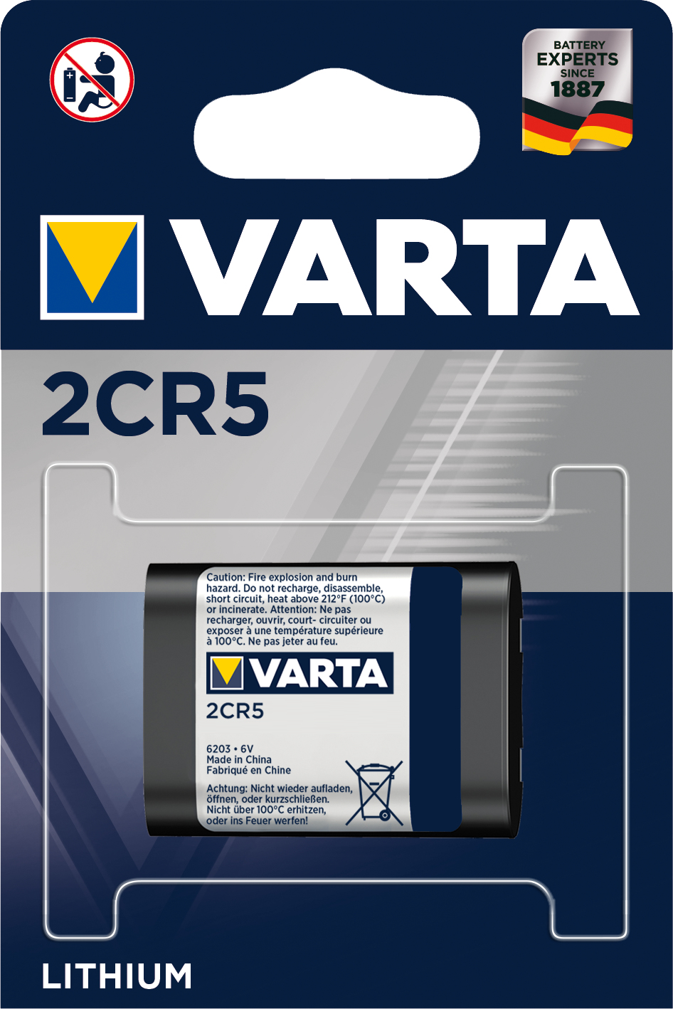 Varta Pile Lithium Professional 1600mAh 6V (2CR5)