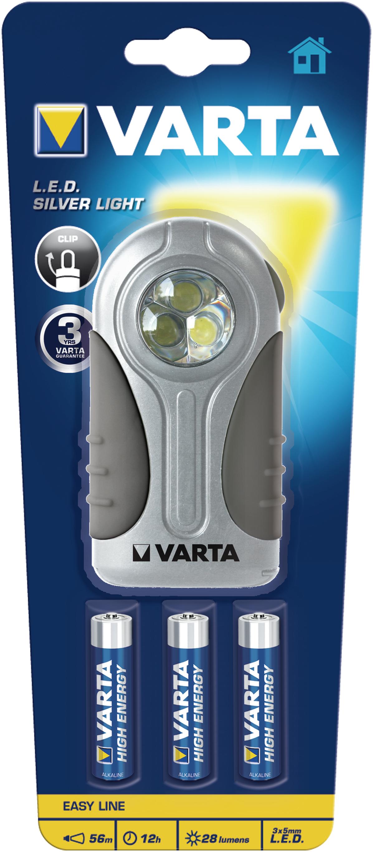 GENERIQUE Lampe torche led Silver Light + 3 piles AAA