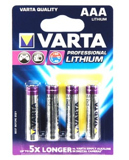 Varta Pack de 4 piles Lithium type AAA 1,5V