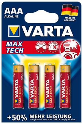 Varta Lot de 4 piles Alcaline Longlife Max Power type AAA 1,5V (LR3)