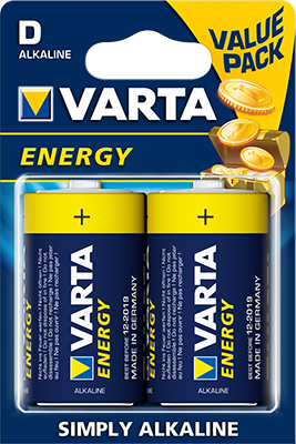 Varta Lot de 2 piles Alcaline LongLife type D (LR20) 1,5V