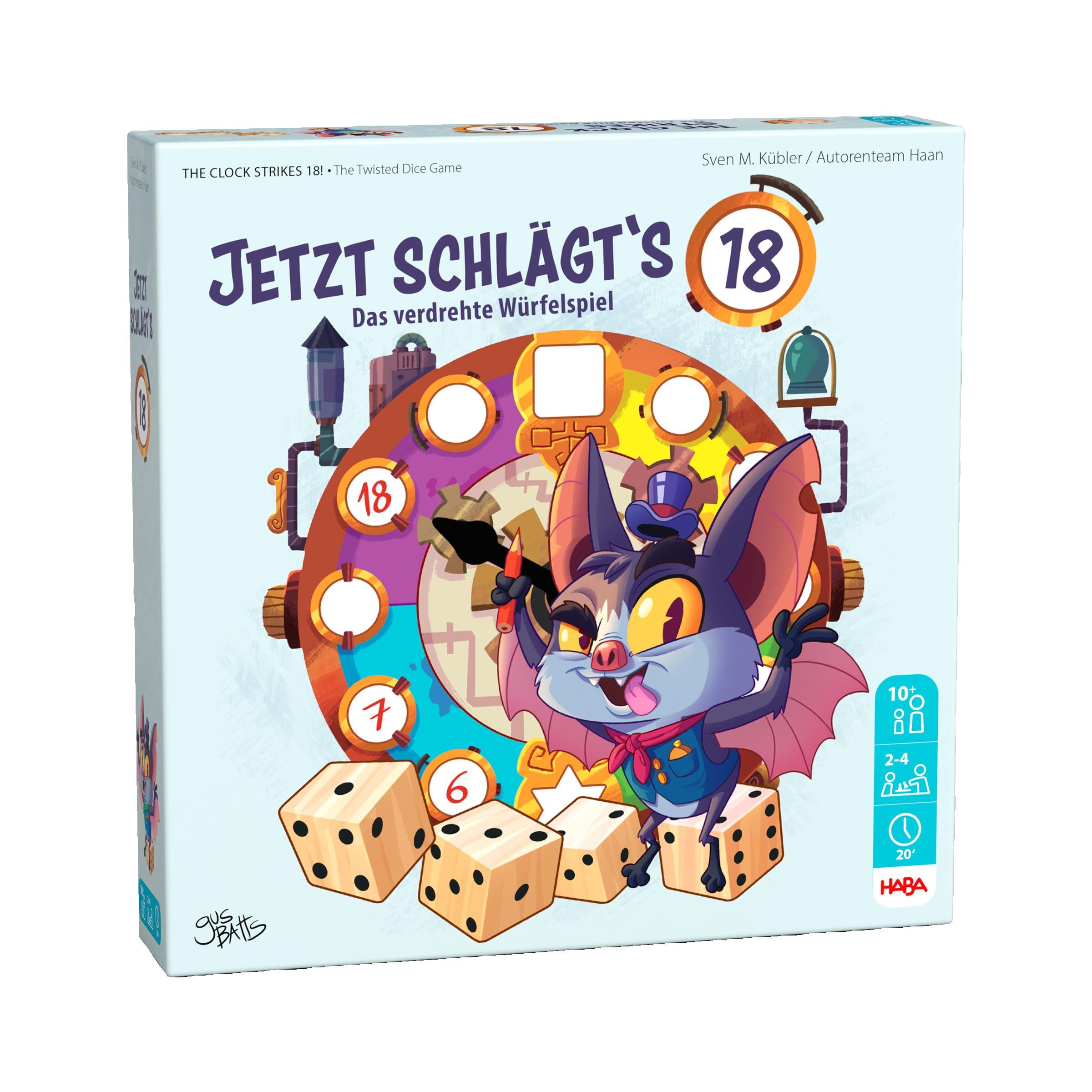 Haba Jetzt schlägts 18! invite de 2 à 4 joueurs à vivre des parties pleines de suspense et de rires. Ce jeu de dés combine chance et stratégie, offrant une expérience ludique accessible à tous âges, dès 8 ans. Son principe simple mais dynamique permet des joutes rapides et captivantes, idéales pour animer vos soirées ou réunions en famille. Chaque lancer de dés est une nouvelle opportunité de dépasser les 18 points tout en évitant de les dépasser, ce qui ravit petits et grands.<br><br>

<b style=