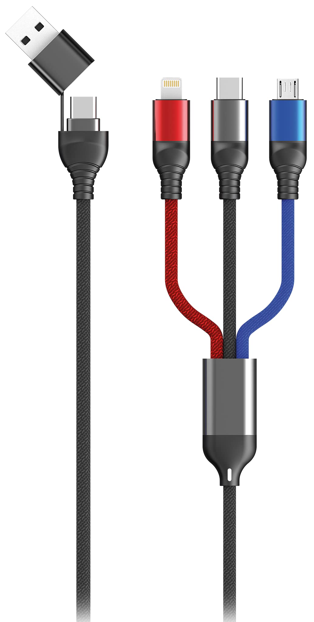 C2G USB / Type C Ladekabel Micro USB, Lightn., USB-C 1,2m sw