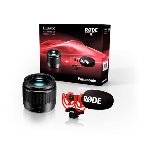 Panasonic Kit accessoires pour Lumix Micro 4/3 : Lumix 25mm F1.7 + Micro Vidéomicro 2