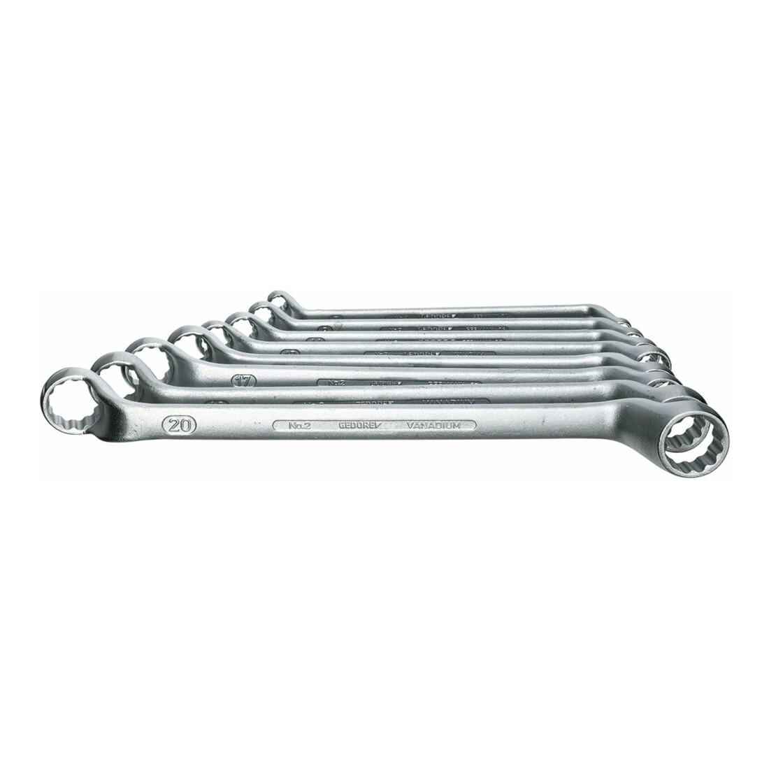 GEDORE Clé à œil à double extrémité, jeu de 8 pièces, 6-22 mm, profondément décalée