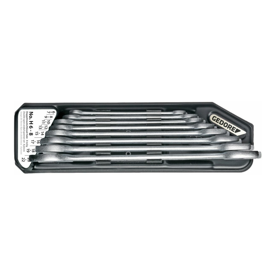 GEDORE Clé double ouverte dans son support 8 pcs 6-22 mm