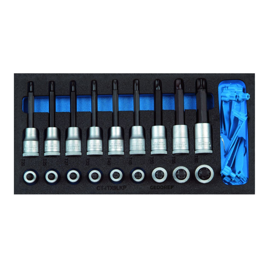 GEDORE Inserts pour tournevis jeu 1/2'' dans le module Check-Tool 19 pcs.