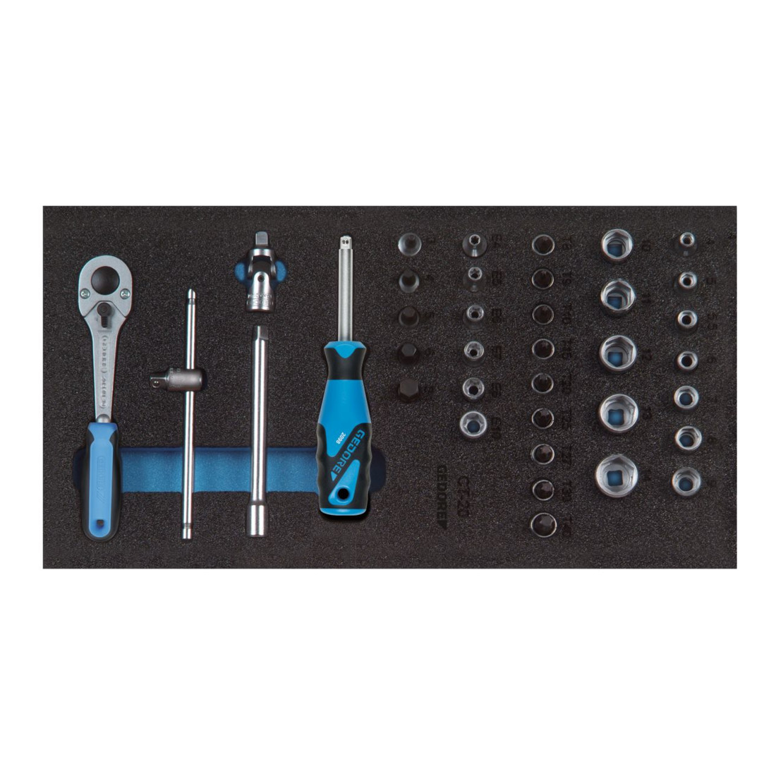 GEDORE Assortiment de clés à douille 1/4'' dans le module Check-Tool 37 pièces