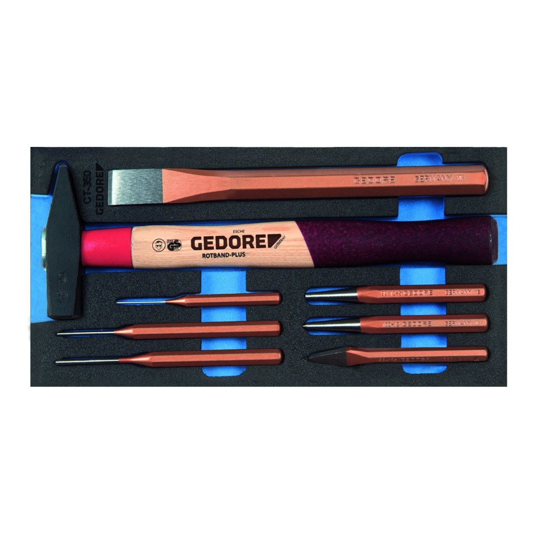 GEDORE Module à outils 1500 CT1-350 157,5x310mm 8pces outils de frappe GEDORE