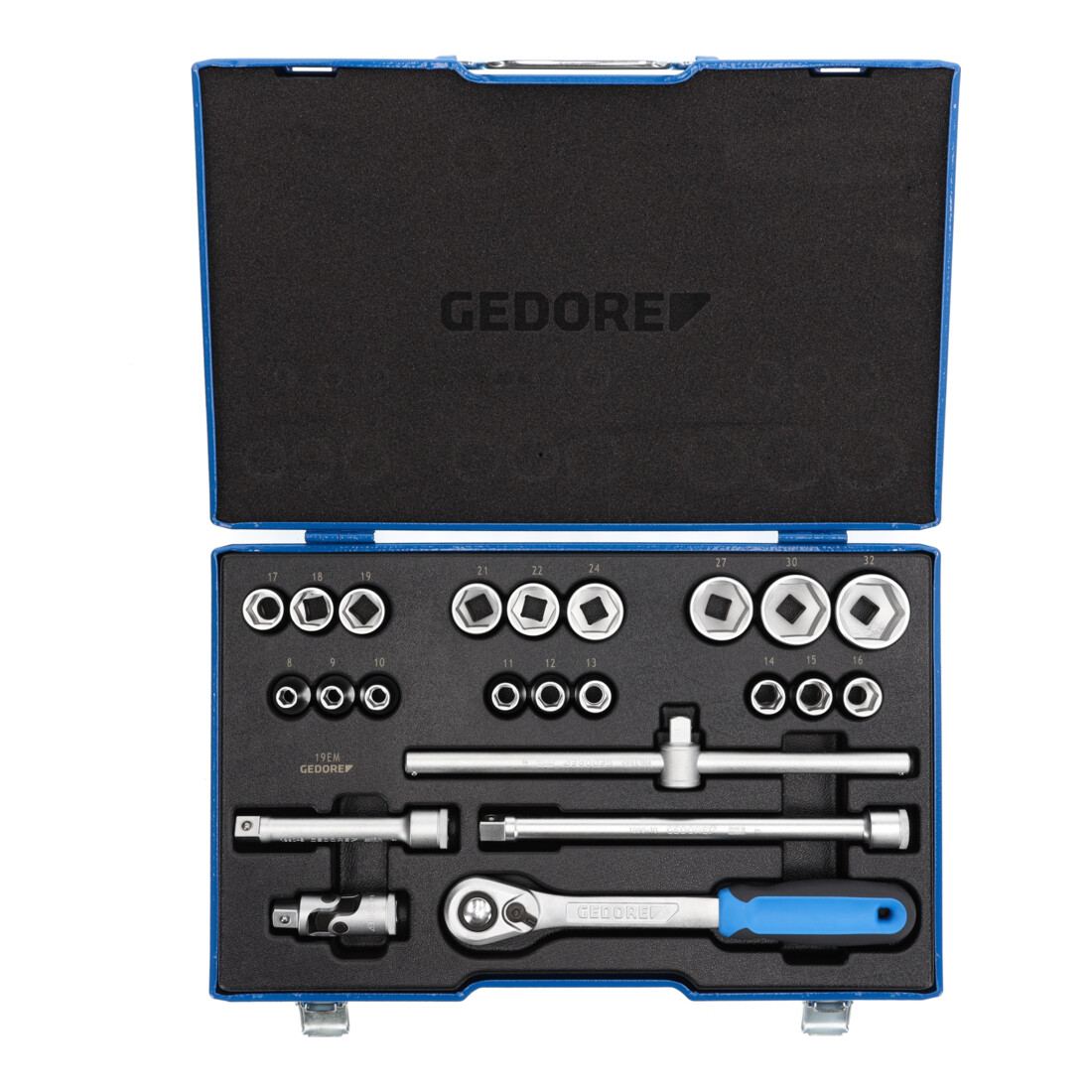 GEDORE Jeu de clés à douille 1/2'' 23 pièces, hexagone 8-32 mm (19EMU-20)
