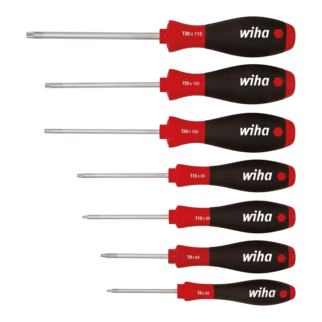 Wiha Jeu de tournevis 7pcs. TX T.8/9/10/15/20/25/30 SoftFinish, syst. guid. T. ds car