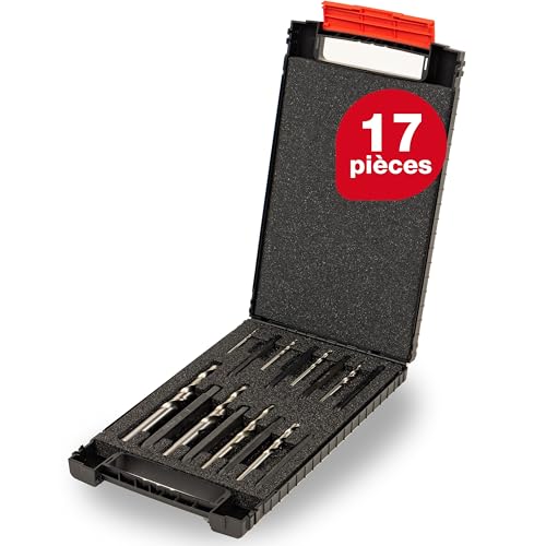 Wiha Jeu de 16 extracteurs de goujons  avec forets hélicoïdaux en coffret plastique