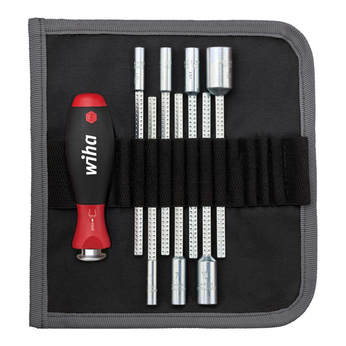 Wiha Jeu de tournevis avec lames interchangeables SYSTEM 6 Tournevis à douille six pans 8 pcs (27712)