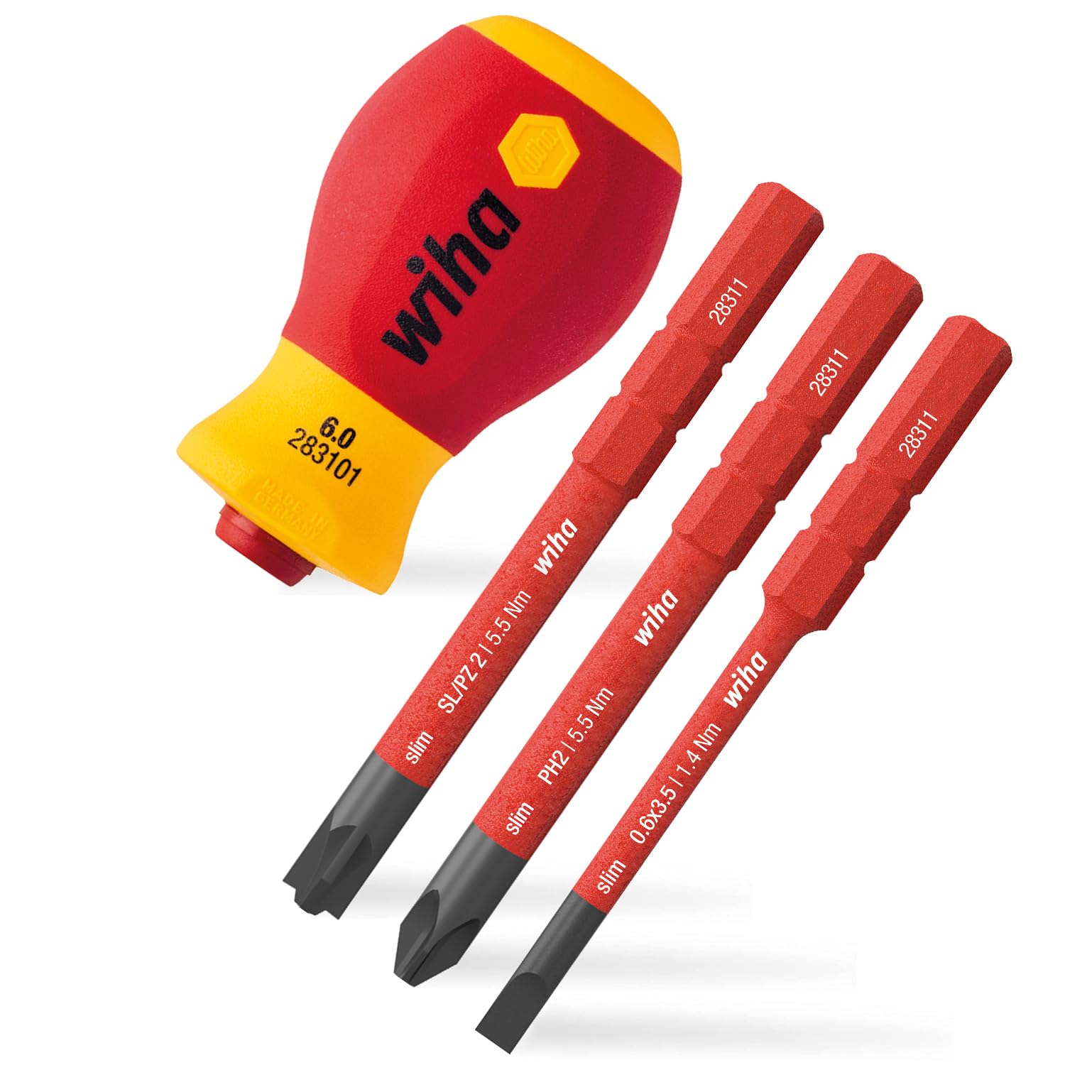 Wiha Schraubendreher avec Bithalter-Set SoftFinish electric slimVario
