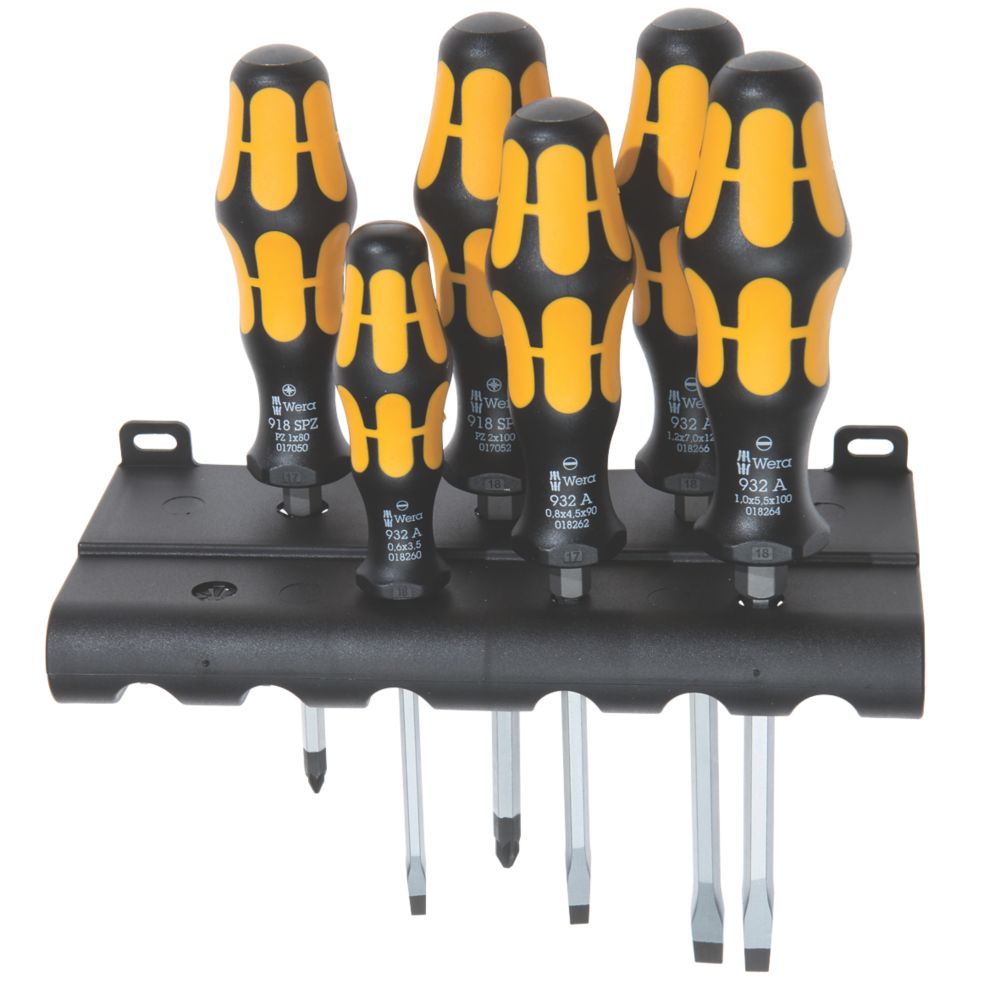 Wera Assortiment de 6 tournevis burins Kraftform Plus