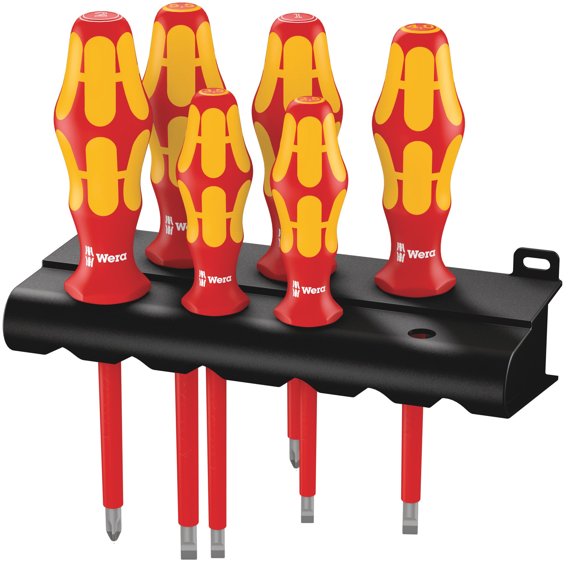 Wera Schraubendrehersatz Plus Serie 100 + Rack 6-tlg, 160i/6