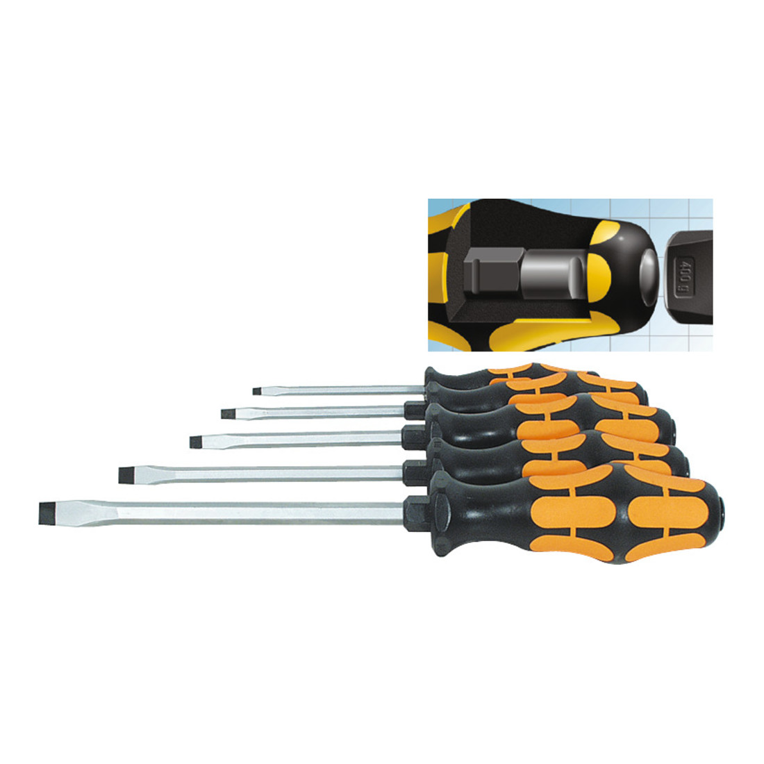 Wera Jeu de tournevis avec capuchon de frappe et manche Kraftform, 6 pièces