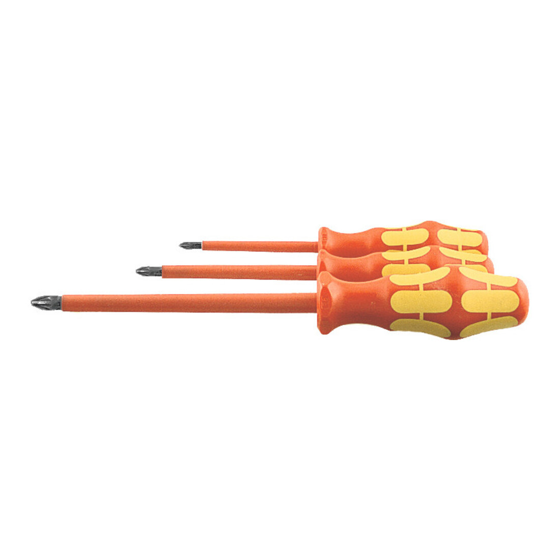 Wera Jeu de tournevis pour Pozidriv, avec manche Kraftform 100% isolés, Nombre de tournevis: 3