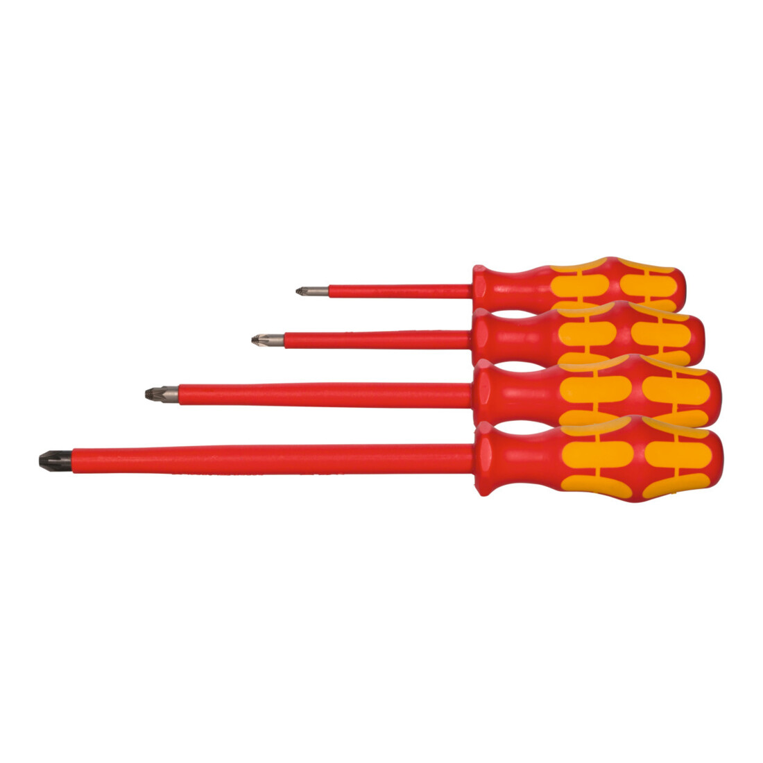 Wera Jeu de tournevis pour Pozidriv, avec manche Kraftform 100% isolés, Nombre de tournevis: 4