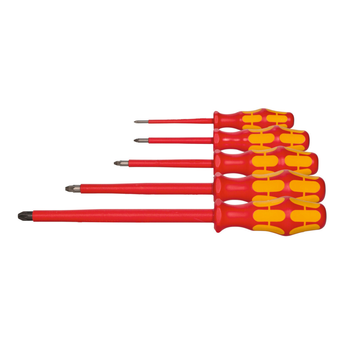 Wera Jeu de tournevis pour Pozidriv, avec manche Kraftform 100% isolés, Nombre de tournevis: 5