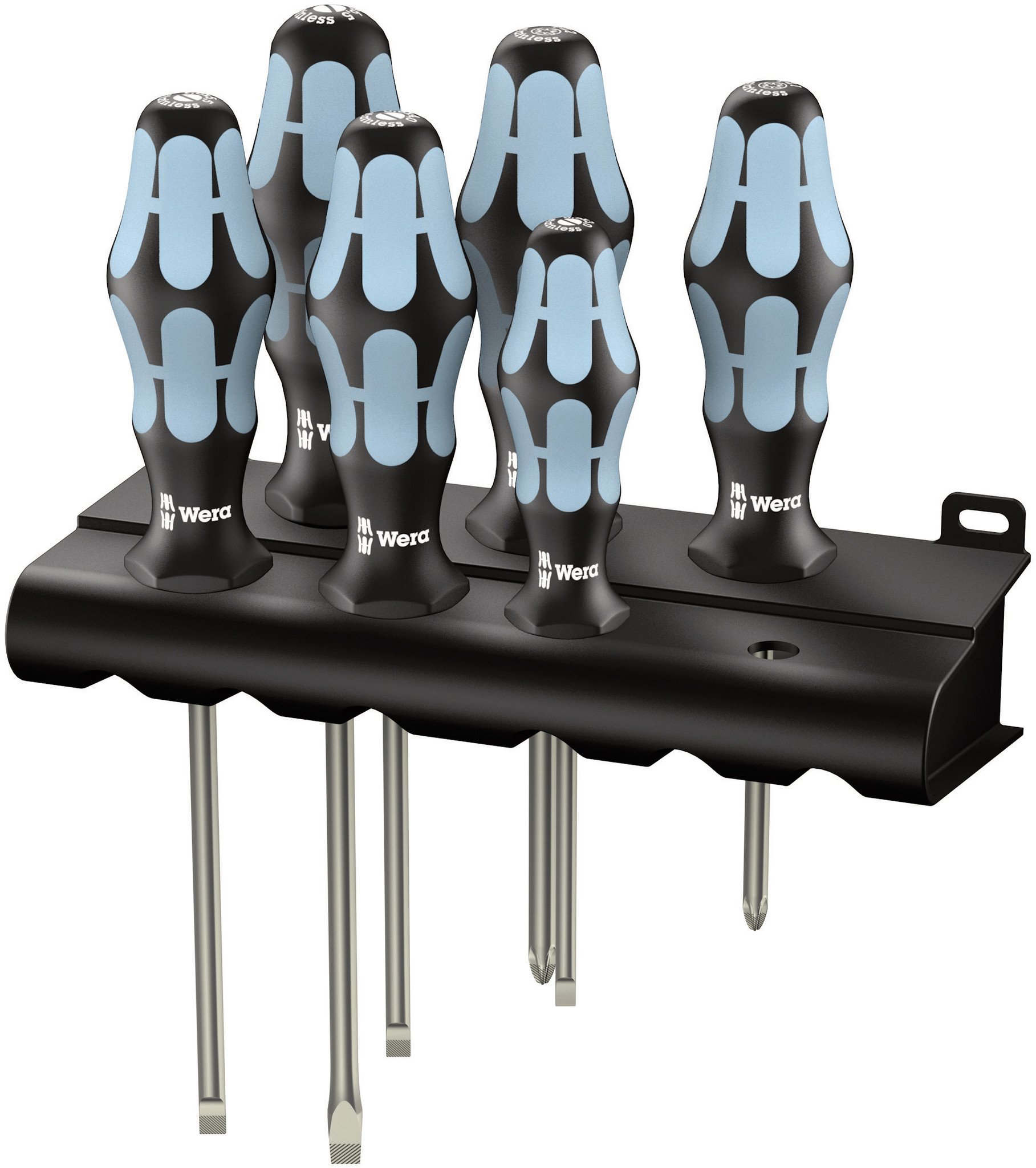 Wera 3334/3355/6 Schraubendrehersatz, Edelstahl + Rack