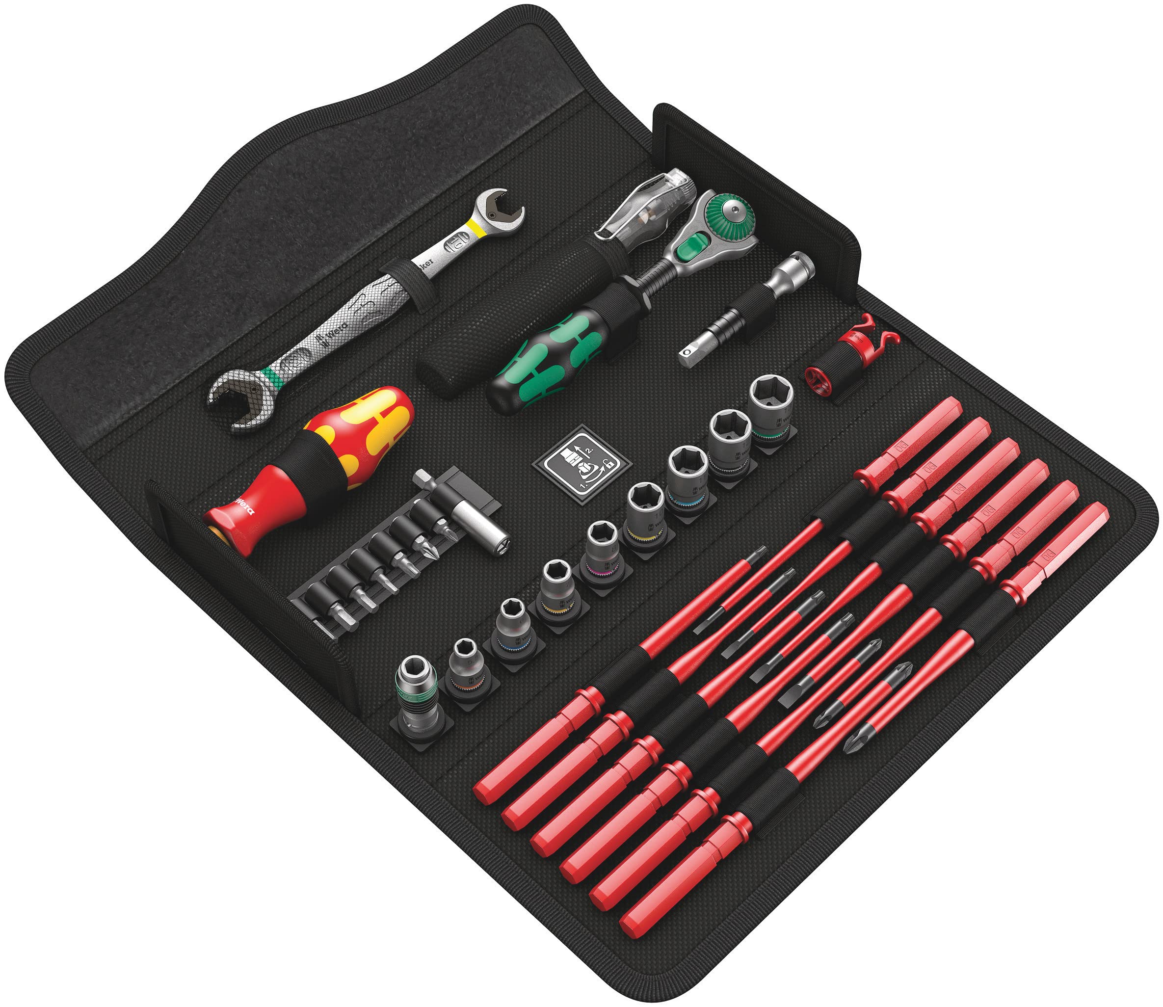 Wera Kraftform Kompakt W1 Wartung, Werkzeugset mTasche 35tlg